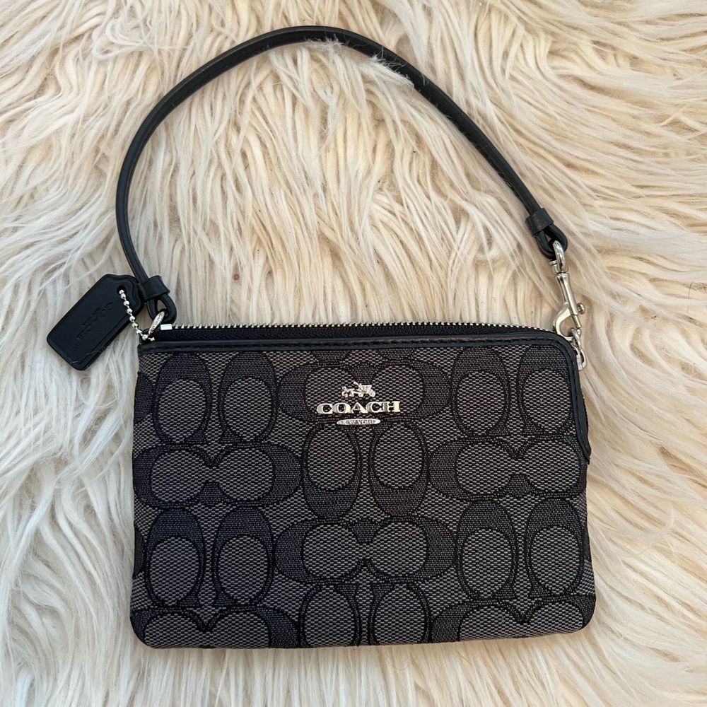 Coach Black Signature Wristlet